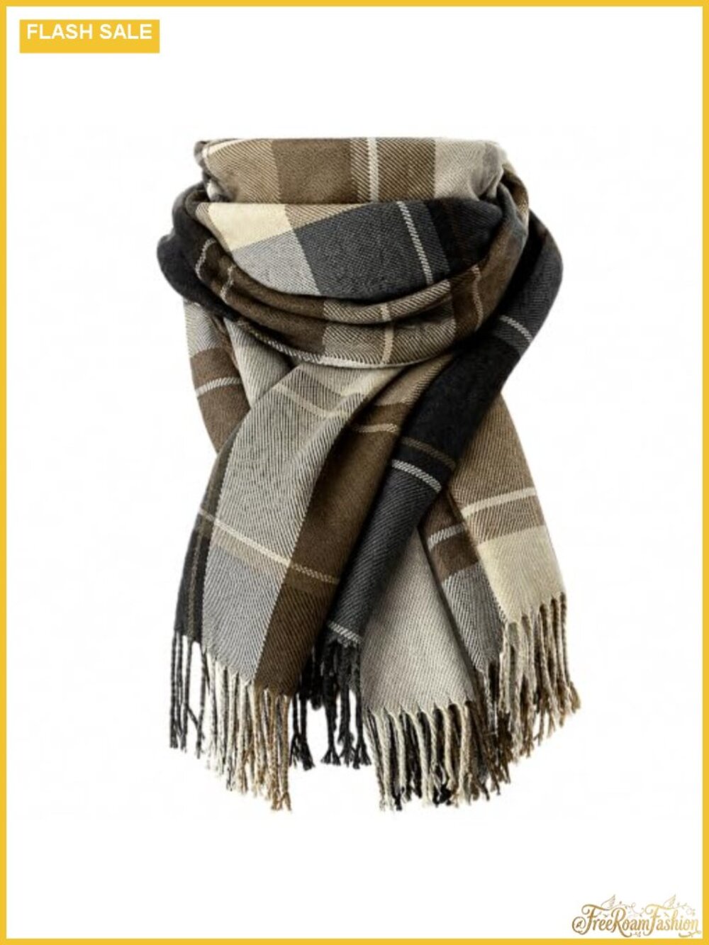 Scottish Tartan Plaid Winter Scarf Fringed Shawl Wrap